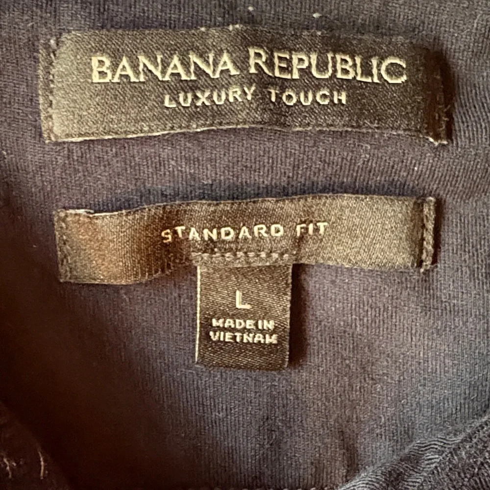 Banana Republic Navy Striped Polo